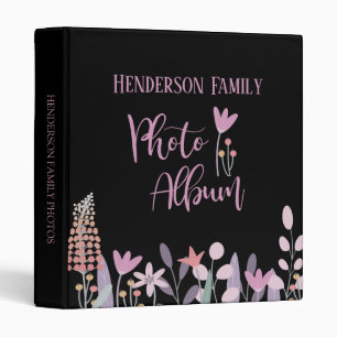 Modern Flowered Family Photo Album 3 Ring Binder