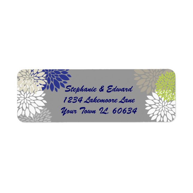 modern flowers label (Front)