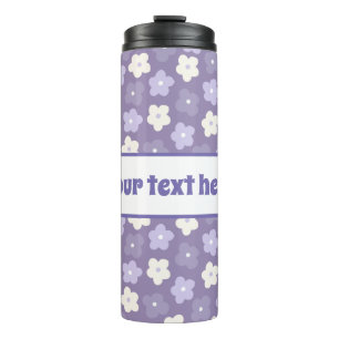 Modern Flowers Purple Personalized Thermal Tumbler