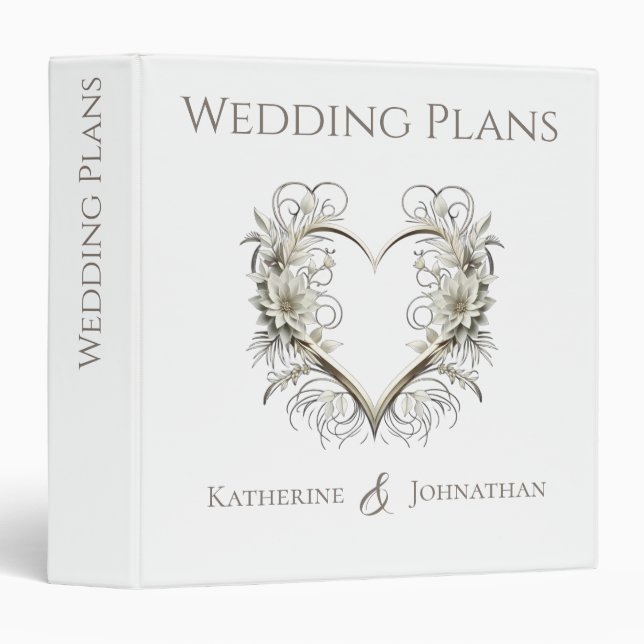 Modern Flowers with a Heart-Wedding Plans- Binder (Front/Spine)