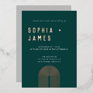 Modern Foil Boho Arch Green Wedding