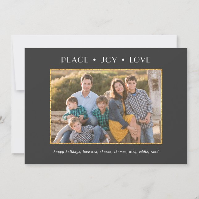 Modern Foil Frame Holiday Photo Custom (Front)