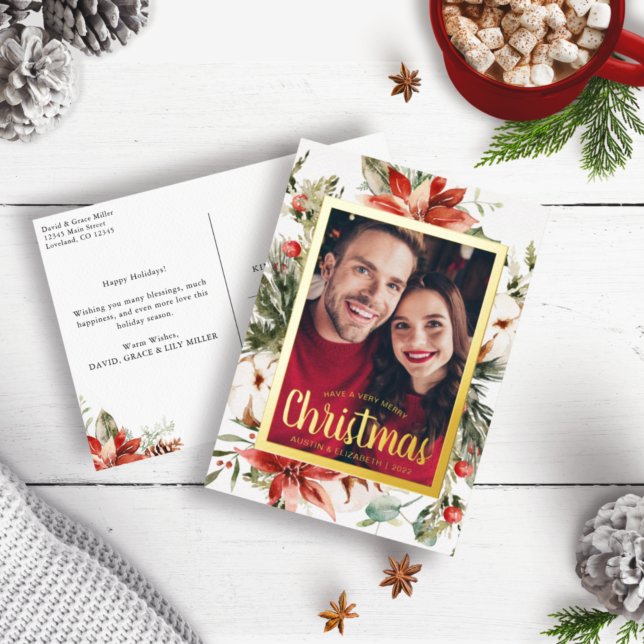 Modern Foil Holiday Postcard (Creator Uploaded)