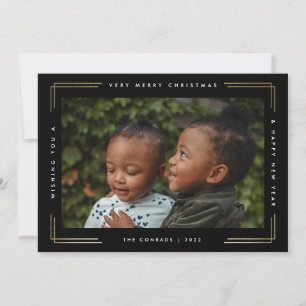 Modern foil merry Christmas photo card one picture