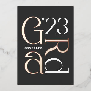 Modern Foil Photo Graduation 25 Announcement