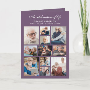 Modern Folded 14-Photo Memorial/Funeral Program