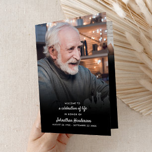 Modern Folded 4-Page 3-Photo Celebration of Life P Program