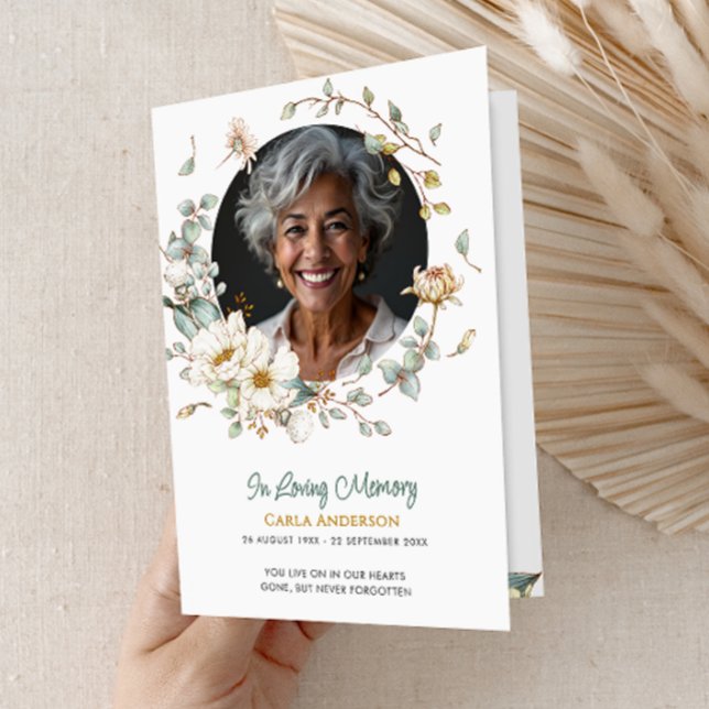 Modern Folded 4-Page 3-Photo Celebration of Life Program (Creator Uploaded)