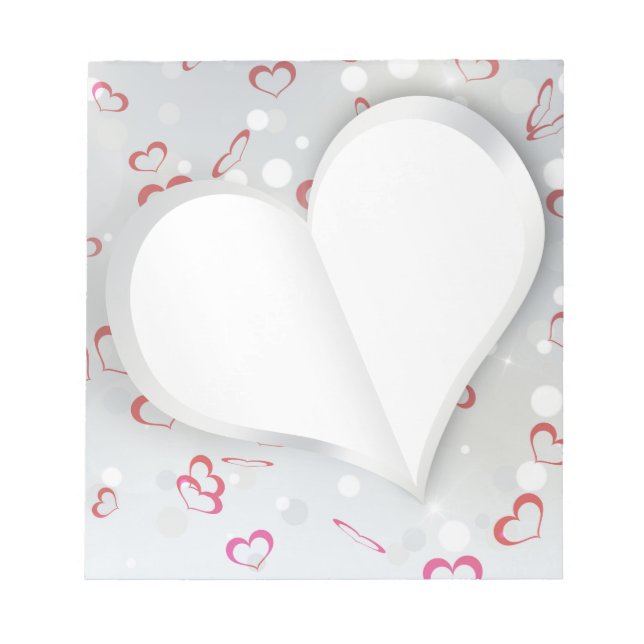 Modern Folded Paper Heart - Notepad (Front)