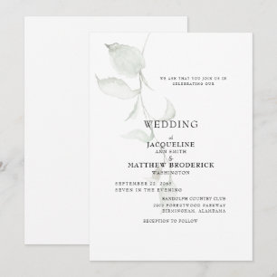 Modern Foliage Wedding Invitation