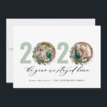 Modern foliage wreath 2020 stayed home holiday card<br><div class="desc">Modern minimal foliage wreath Merry Christmas 2020 the year we stayed home script holiday Christmas card. Hand painted eucalyptus, minimal foliage and modern rustic rattan wreath give this holiday card a luxurious feel. In classy greens, browns and greys.</div>