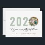 Modern foliage wreath 2020 stayed home holiday card<br><div class="desc">Modern minimal foliage wreath Merry Christmas 2020 the year we stayed home script holiday Christmas card. Hand painted eucalyptus,  minimal foliage and modern rustic rattan wreath give this holiday card a luxurious feel. In classy greens,  browns and greys.</div>