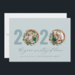 Modern foliage wreath 2020 stayed home holiday card<br><div class="desc">Modern minimal foliage wreath Merry Christmas 2020 the year we stayed home script holiday Christmas card. Hand painted eucalyptus, minimal foliage and modern rustic rattan wreath give this holiday card a luxurious feel. In classy greens, browns and greys.</div>