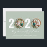 Modern foliage wreath 2020 stayed home holiday card<br><div class="desc">Modern minimal foliage wreath Merry Christmas 2020 the year we stayed home script holiday Christmas card. Hand painted eucalyptus,  minimal foliage and modern rustic rattan wreath give this holiday card a luxurious feel. In classy greens,  browns and greys.</div>