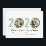 Modern foliage wreath 2020 stayed home holiday card<br><div class="desc">Modern minimal foliage wreath Merry Christmas 2020 the year we stayed home script holiday Christmas card. Hand painted eucalyptus, minimal foliage and modern rustic rattan wreath give this holiday card a luxurious feel. In classy greens, browns and greys.</div>