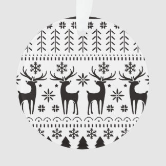 Modern Folk Art Christmas Reindeer Ornament