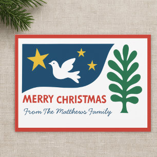 Modern Folk Christmas Minimalist Bold Shapes Holiday Card