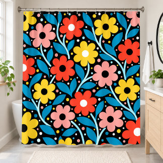 Modern Folk Floral Black