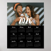 Modern font 2026 family photo Black calendar