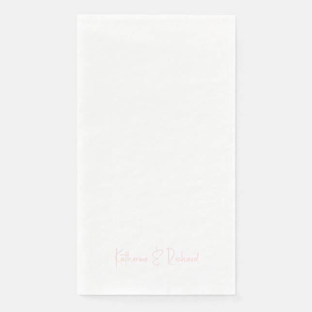Modern Font Blush Names Paper Guest Towels Napkin (Front)