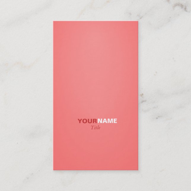 Modern font in two colours with ( Light Coral ) Business Card (Front)