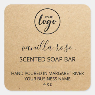 Modern Font Kraft Paper Scented Soap Logo Labels
