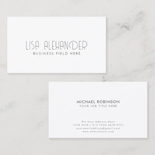 Modern Font Type   Minimalist Company Name   White Business Card