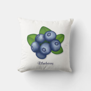 Modern Food Art Blueberry Home Decor Throw Pillow