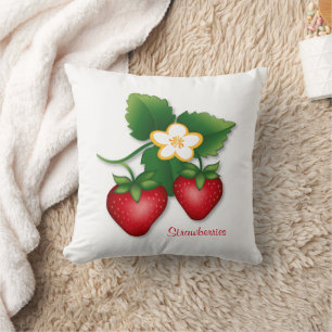 Modern Food Art Strawberry Home Decor Throw Pillow