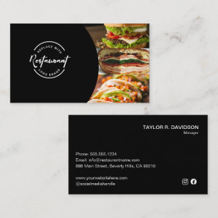 Modern Food Business Custom photos Restaurant Card