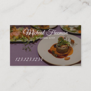 Modern Food Photography Personal Chef Business Card