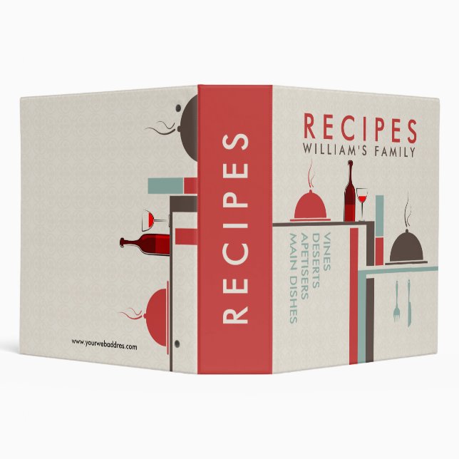 Modern Food & Vine Geometric Illustration Binder (Background)