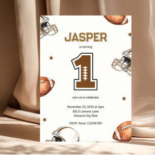 Modern Football 1st Birthday Invitation