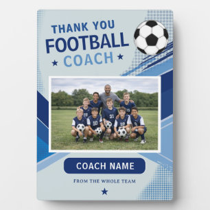 Modern Football Soccer Team Photo Coach Plaque