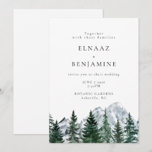 Modern Forest and Mountain landscape Wedding Invitation