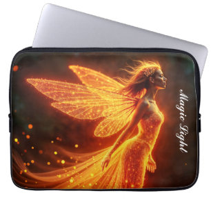 Modern forest fire creatures fly colourful fairy  laptop sleeve