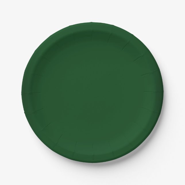 Modern Forest Green Customizable Paper Plate (Front)