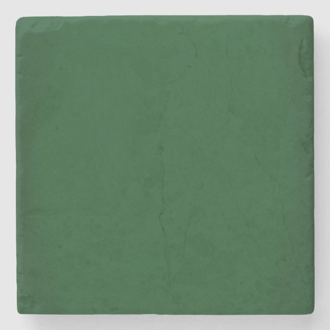 Modern Forest Green Customizable Stone Coaster (Front)