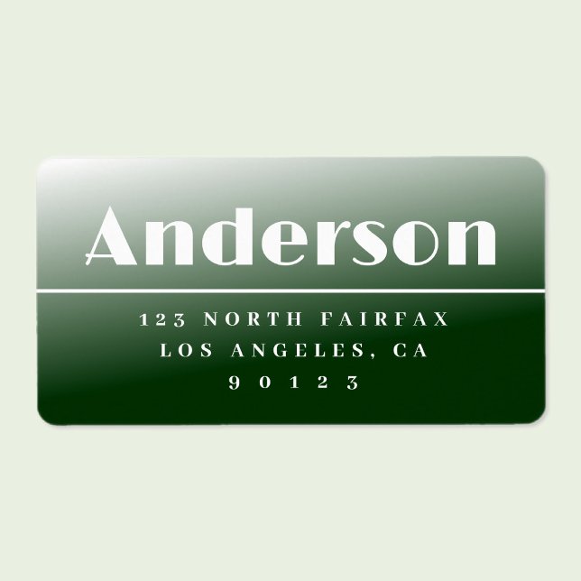 Modern Forest Green Ombre Return Address Label (Creator Uploaded)