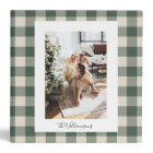 Modern Forest Green Plaid Rustic Photo Christmas  