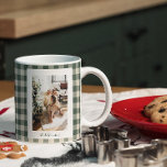 Modern Forest Green Plaid Rustic Photo Christmas   Large Coffee Mug<br><div class="desc">Personalized Modern Forest Green Plaid Rustic Photo Christmas Holiday Jumbo Mug</div>
