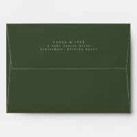 Modern Forest Green Wedding Return Address