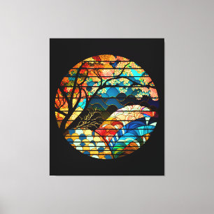 MODERN FOREST JAPANESE ART STYLE CANVAS PRINT