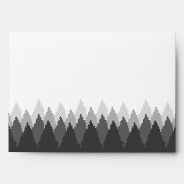 Modern Forest Range Woodland Wedding Envelope (Front)