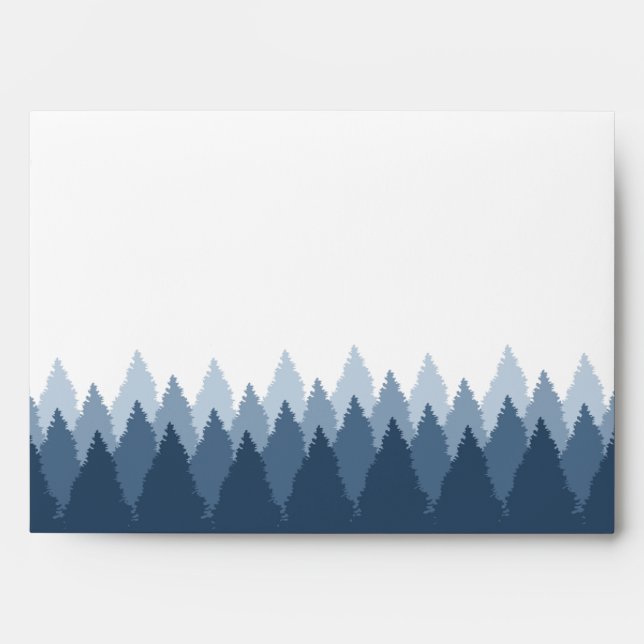 Modern Forest Range Woodland Wedding Envelopes (Front)