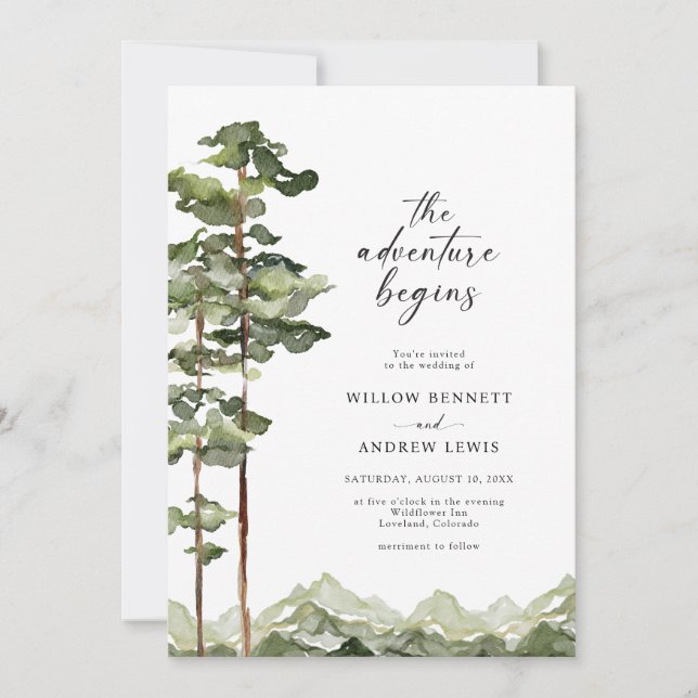 Modern Forest Wedding Invitation (Front)