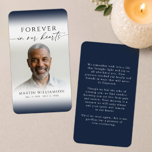 Modern Forever Hearts Photo Memorial Prayer Card