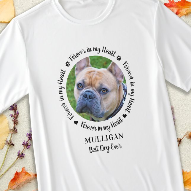 Modern Forever In My Heart Personalized Pet Photo T-Shirt (Creator Uploaded)