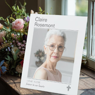 Modern Forever In Our Hearts Funeral Pedestal Sign