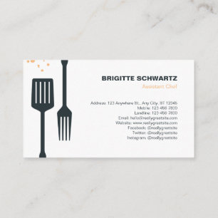 Modern Fork and Spatula Catering Business Card